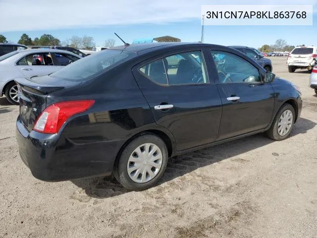 2019 Nissan Versa S VIN: 3N1CN7AP8KL863768 Lot: 60728124