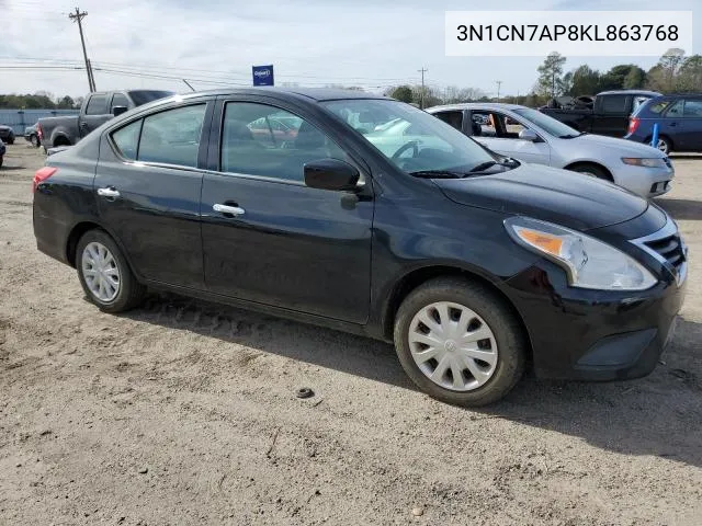 2019 Nissan Versa S VIN: 3N1CN7AP8KL863768 Lot: 60728124