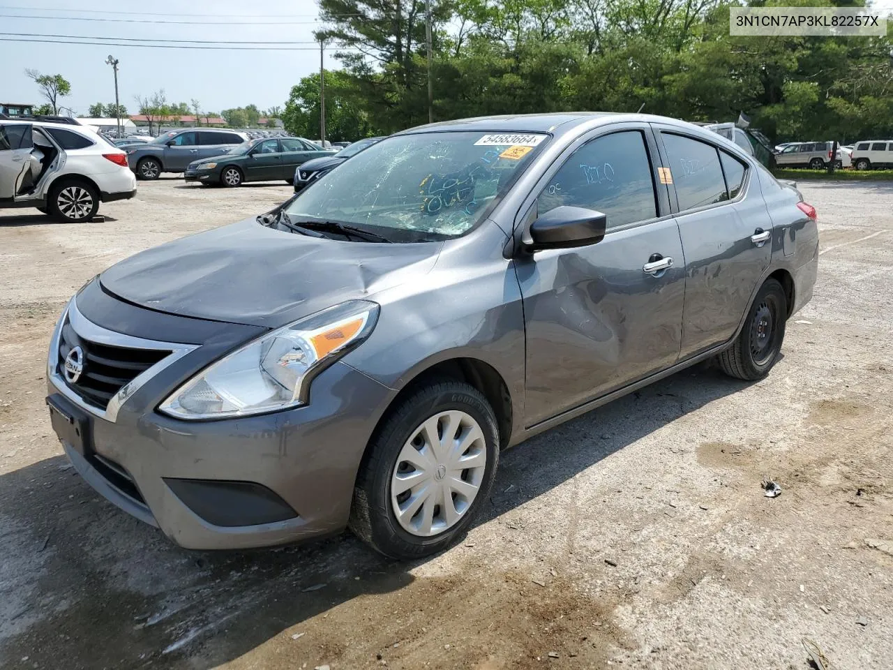 3N1CN7AP3KL82257X 2019 Nissan Versa S