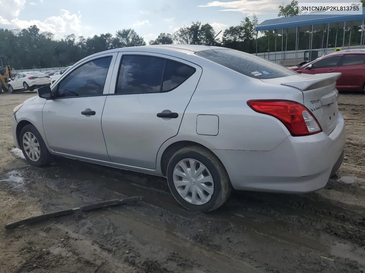 2019 Nissan Versa S VIN: 3N1CN7AP2KL813755 Lot: 61233654