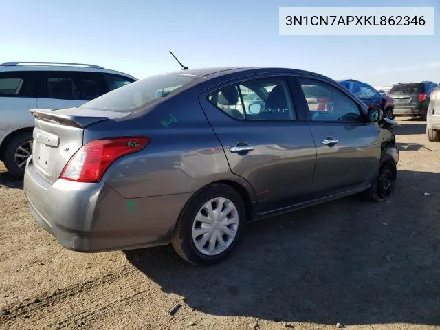 2019 Nissan Versa S VIN: 3N1CN7APXKL862346 Lot: 61948004