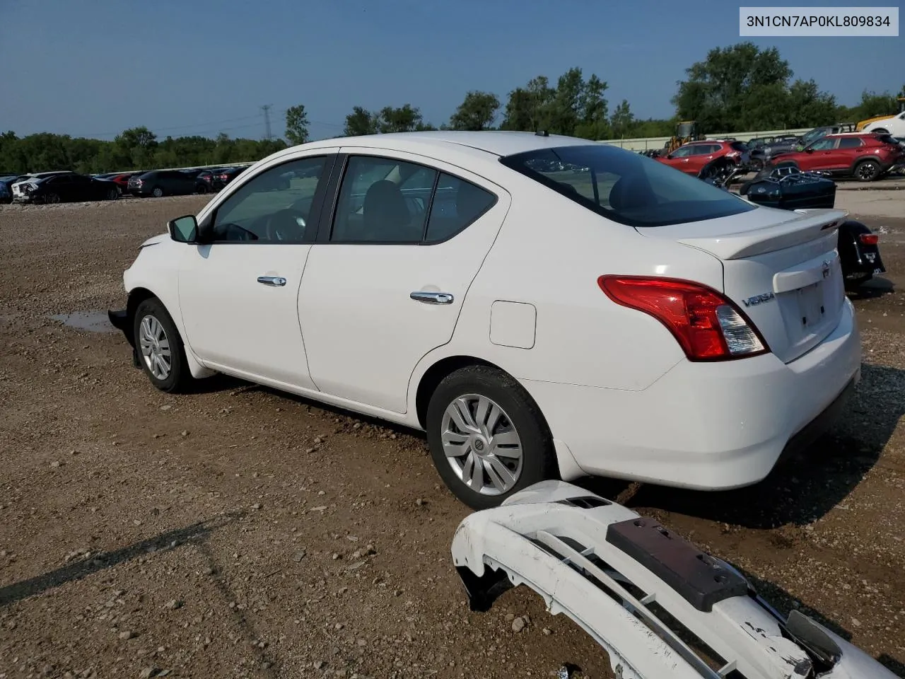 2019 Nissan Versa S VIN: 3N1CN7AP0KL809834 Lot: 62740104