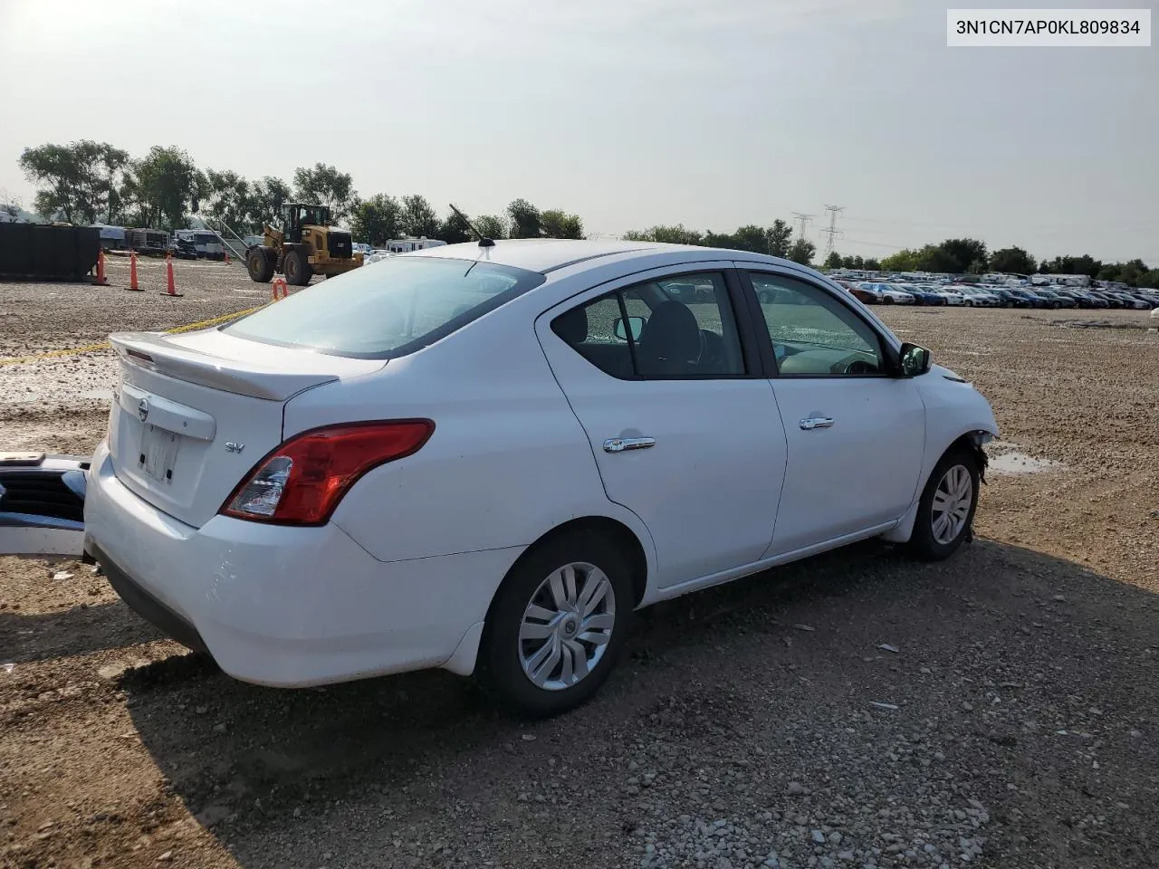 2019 Nissan Versa S VIN: 3N1CN7AP0KL809834 Lot: 62740104