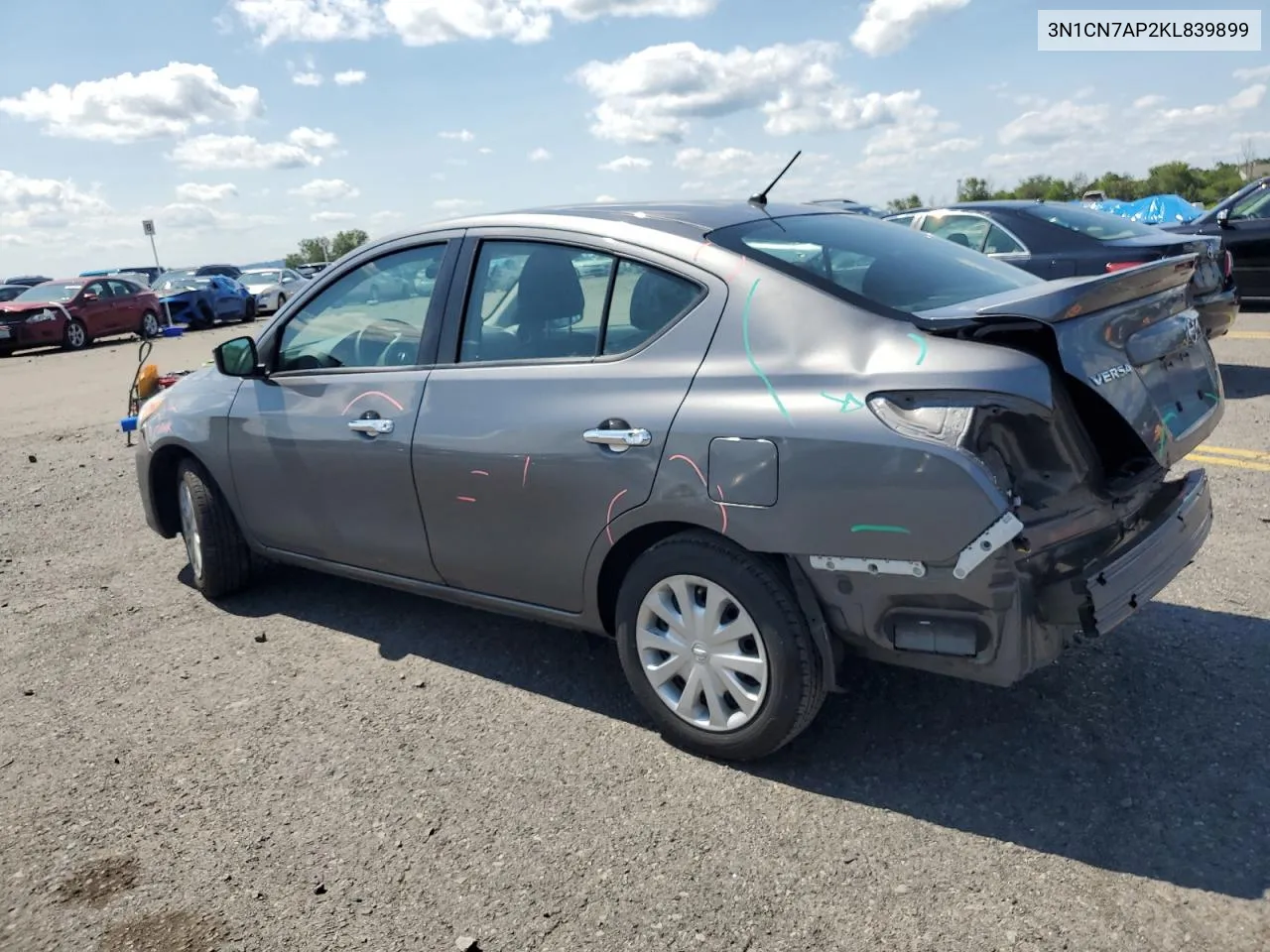 2019 Nissan Versa S VIN: 3N1CN7AP2KL839899 Lot: 63837304