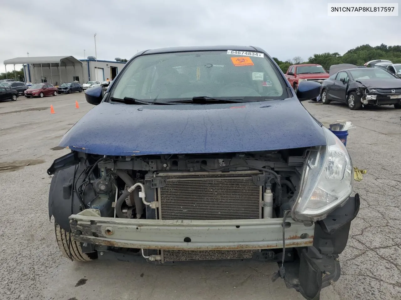 2019 Nissan Versa S VIN: 3N1CN7AP8KL817597 Lot: 64674834