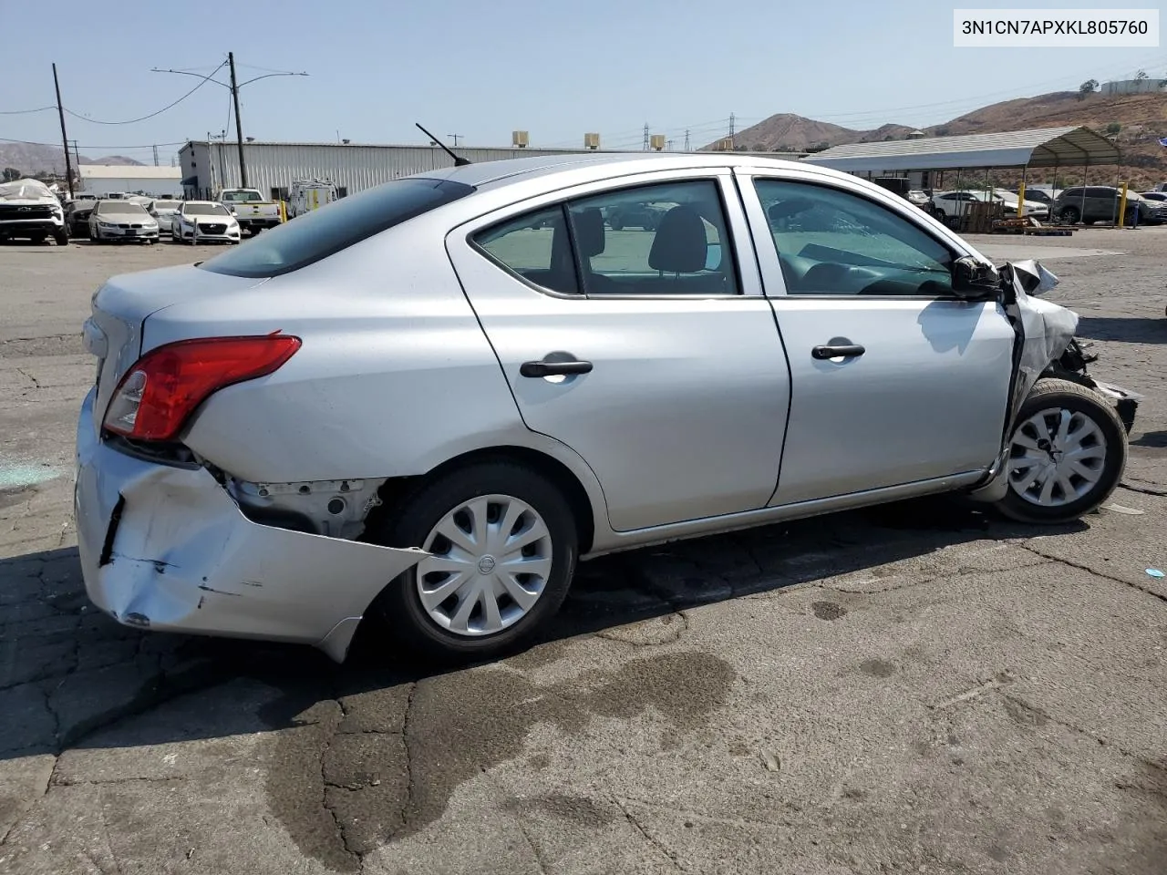 2019 Nissan Versa S VIN: 3N1CN7APXKL805760 Lot: 64720814