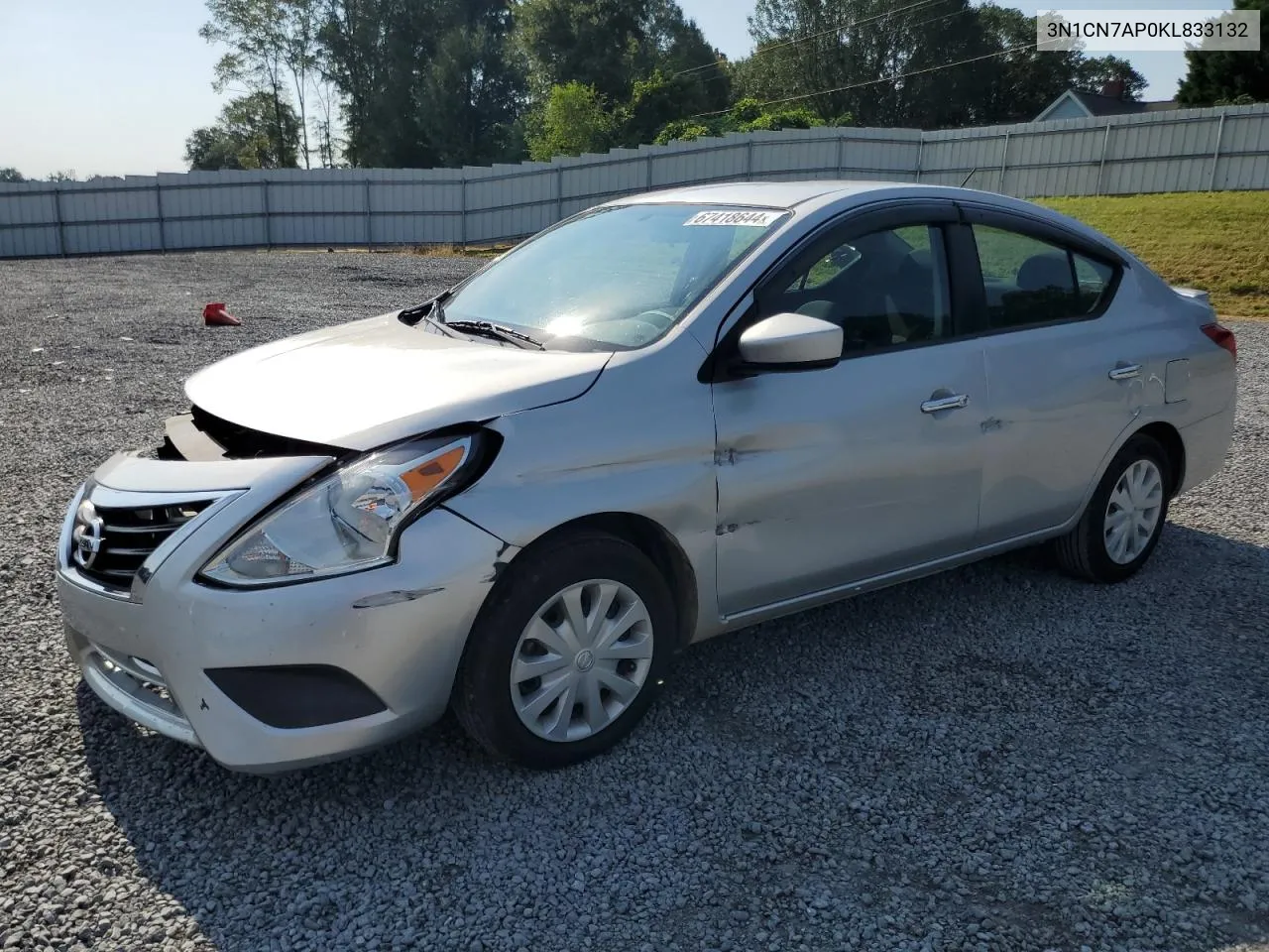 2019 Nissan Versa S VIN: 3N1CN7AP0KL833132 Lot: 67418644