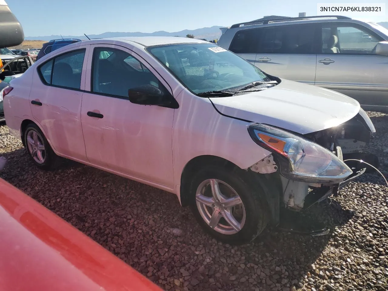 2019 Nissan Versa S VIN: 3N1CN7AP6KL838321 Lot: 67501734