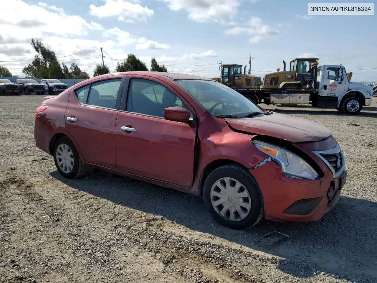 2019 Nissan Versa S VIN: 3N1CN7AP1KL816324 Lot: 68377934