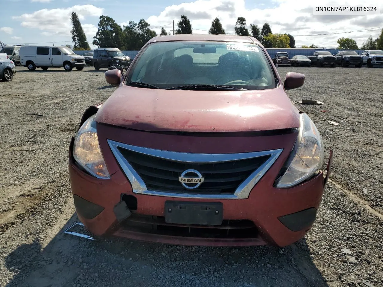 2019 Nissan Versa S VIN: 3N1CN7AP1KL816324 Lot: 68377934