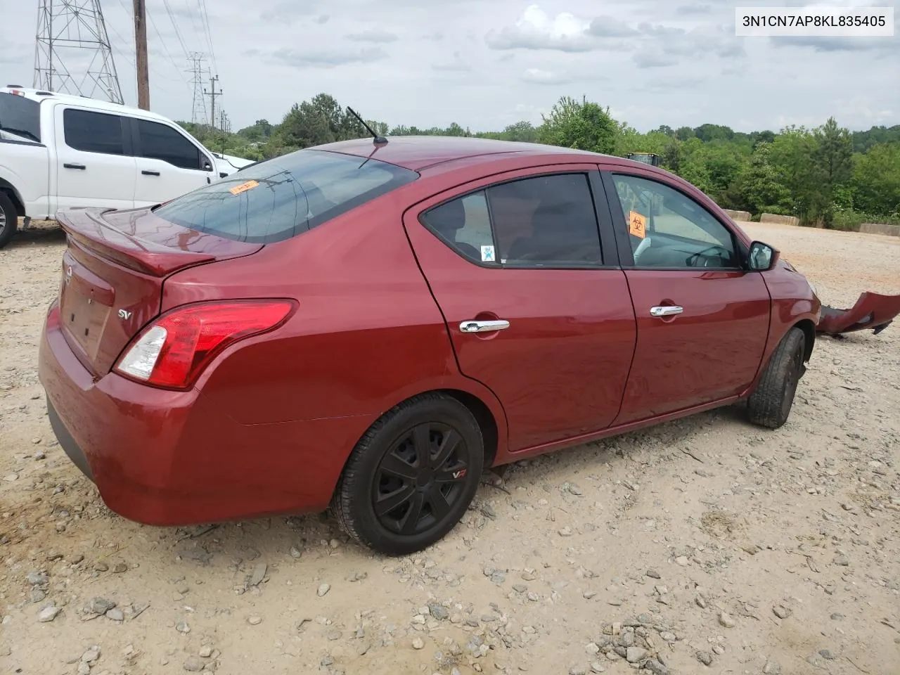 2019 Nissan Versa S VIN: 3N1CN7AP8KL835405 Lot: 68628984