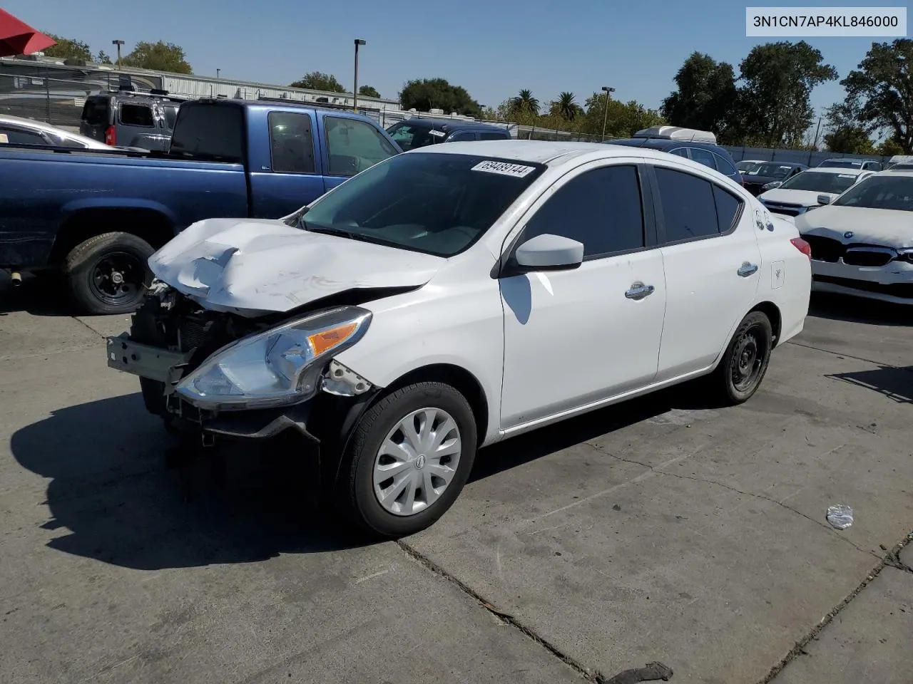 2019 Nissan Versa S VIN: 3N1CN7AP4KL846000 Lot: 69489144