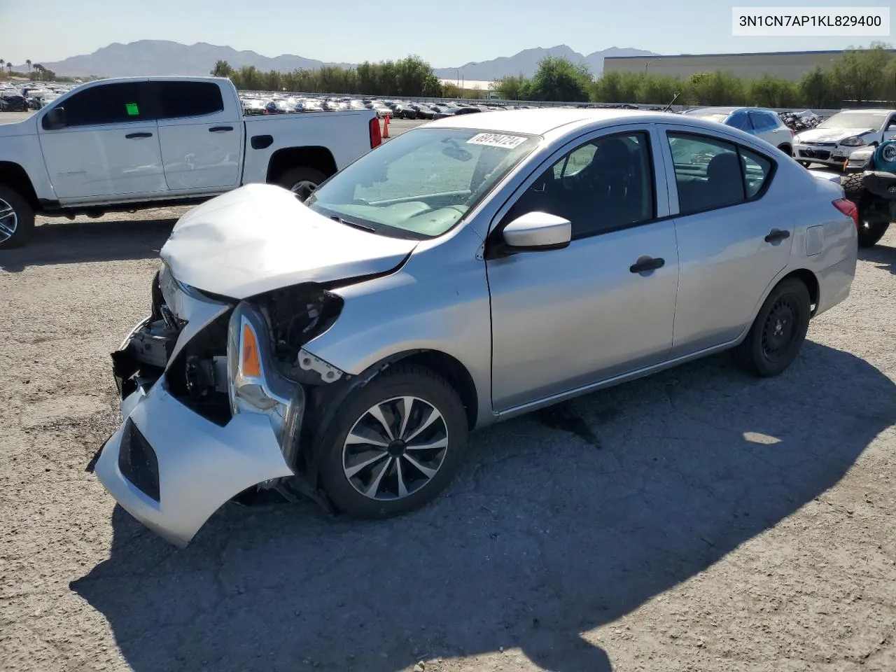 2019 Nissan Versa S VIN: 3N1CN7AP1KL829400 Lot: 69794724