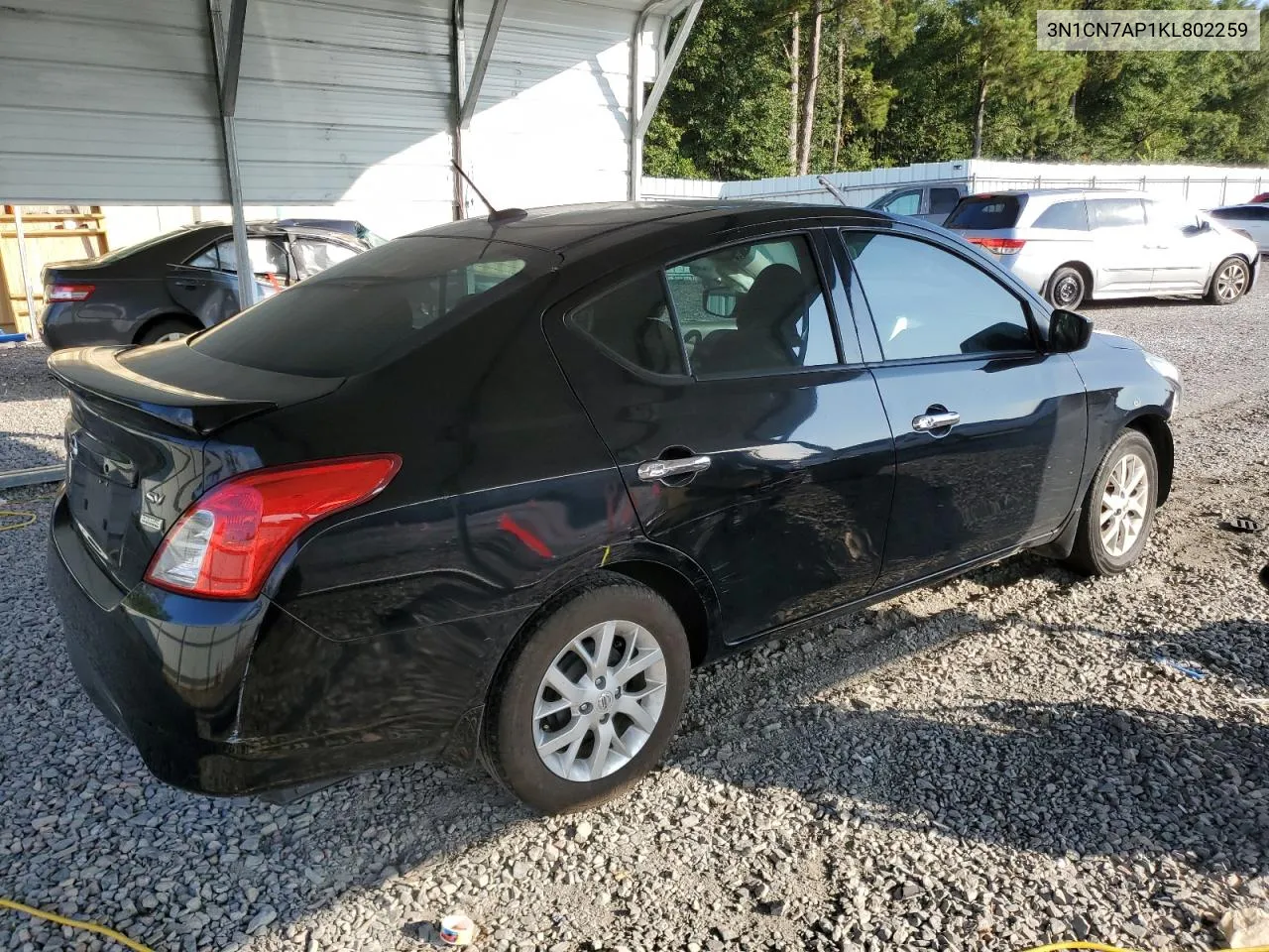 2019 Nissan Versa S VIN: 3N1CN7AP1KL802259 Lot: 70764294