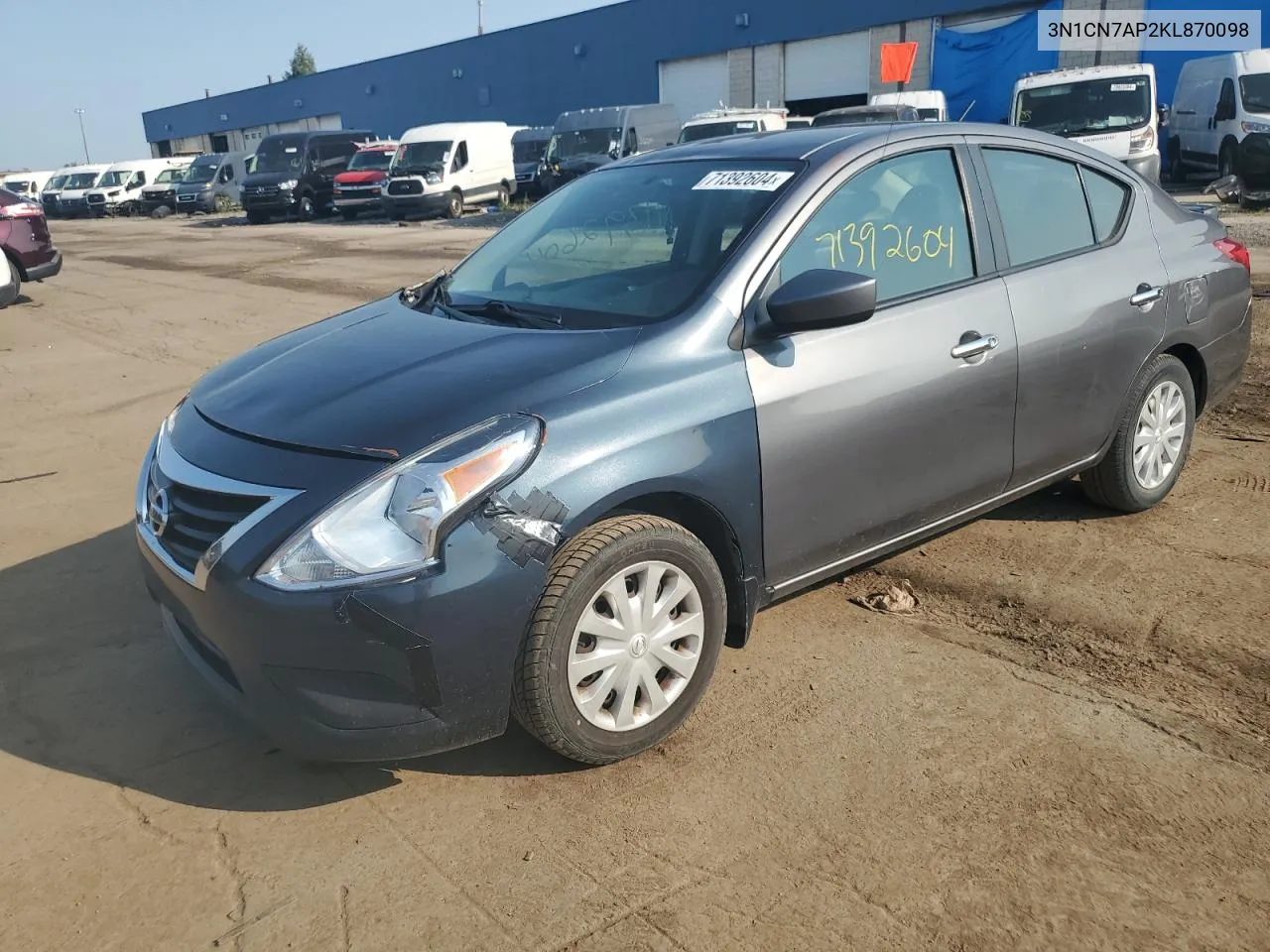 3N1CN7AP2KL870098 2019 Nissan Versa S