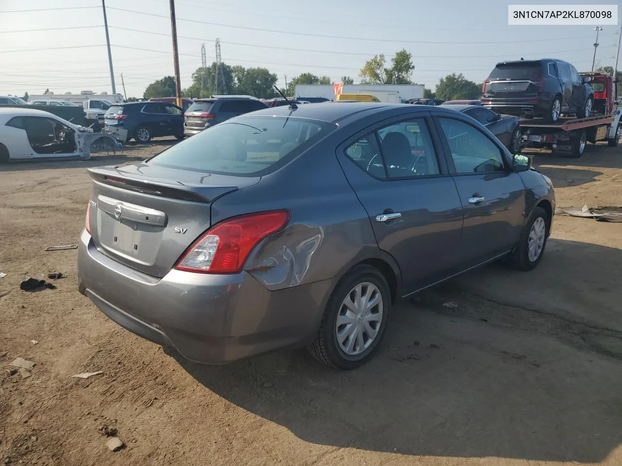 2019 Nissan Versa S VIN: 3N1CN7AP2KL870098 Lot: 71392604