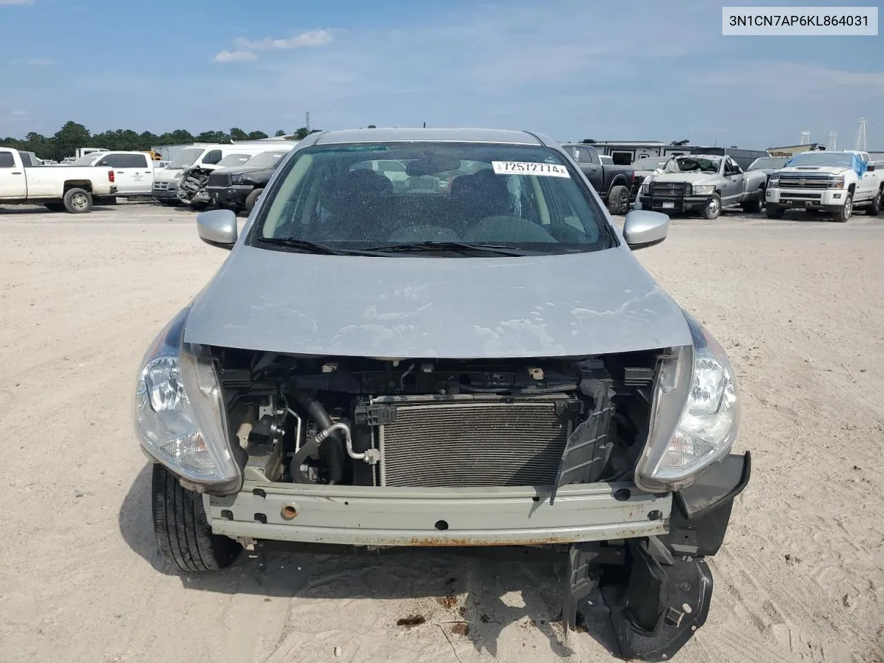 2019 Nissan Versa S VIN: 3N1CN7AP6KL864031 Lot: 72572774