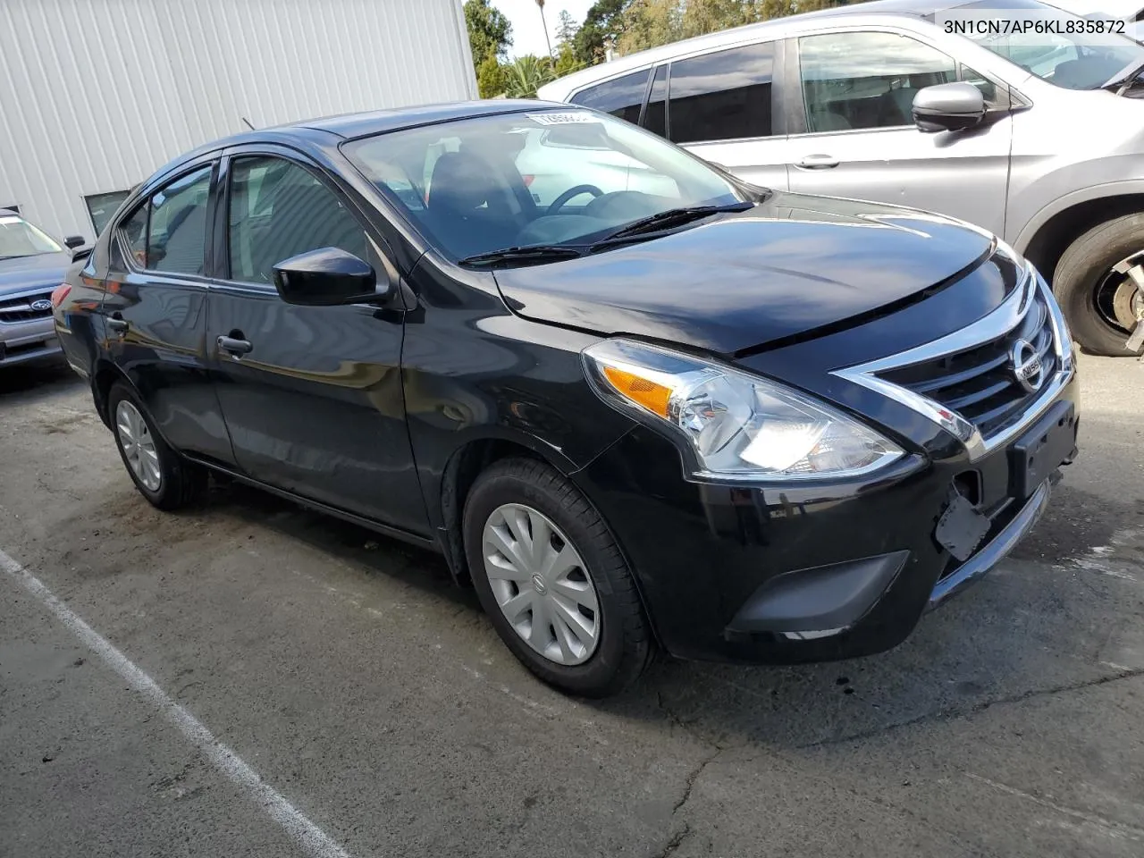 2019 Nissan Versa S VIN: 3N1CN7AP6KL835872 Lot: 72858894