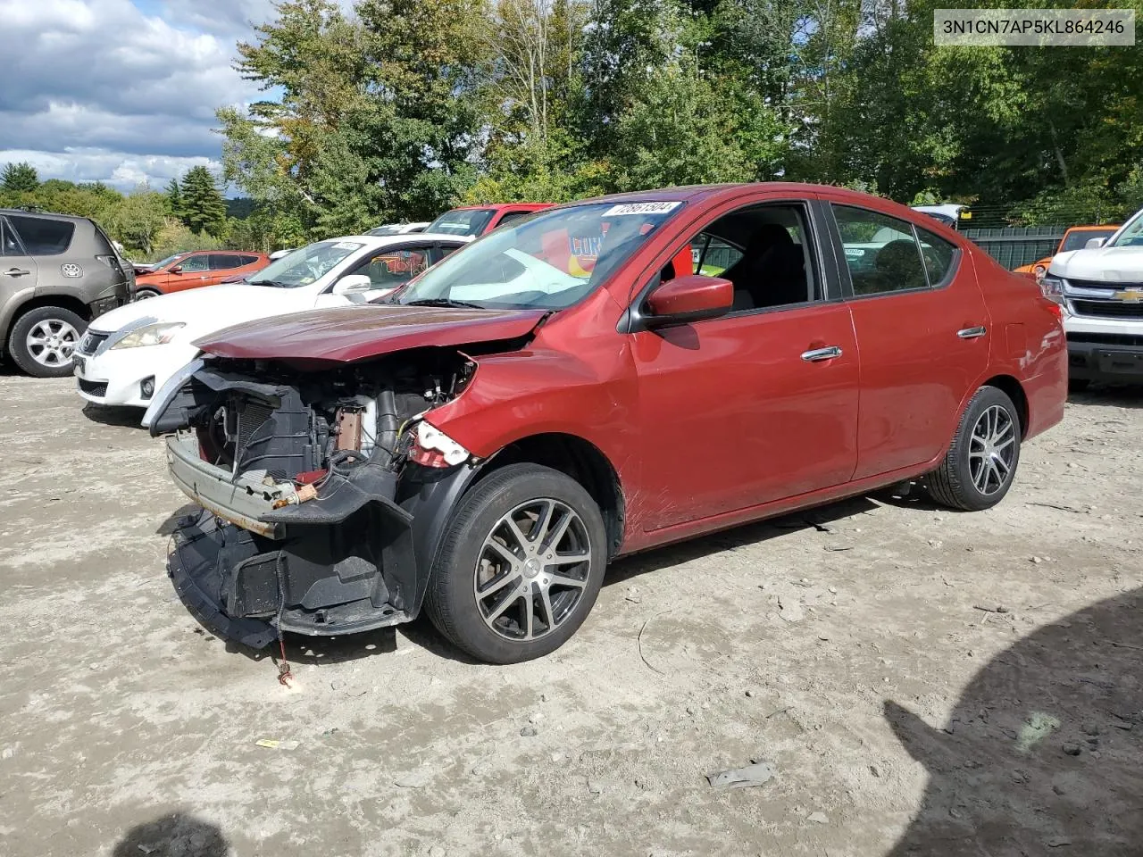 2019 Nissan Versa S VIN: 3N1CN7AP5KL864246 Lot: 72861504