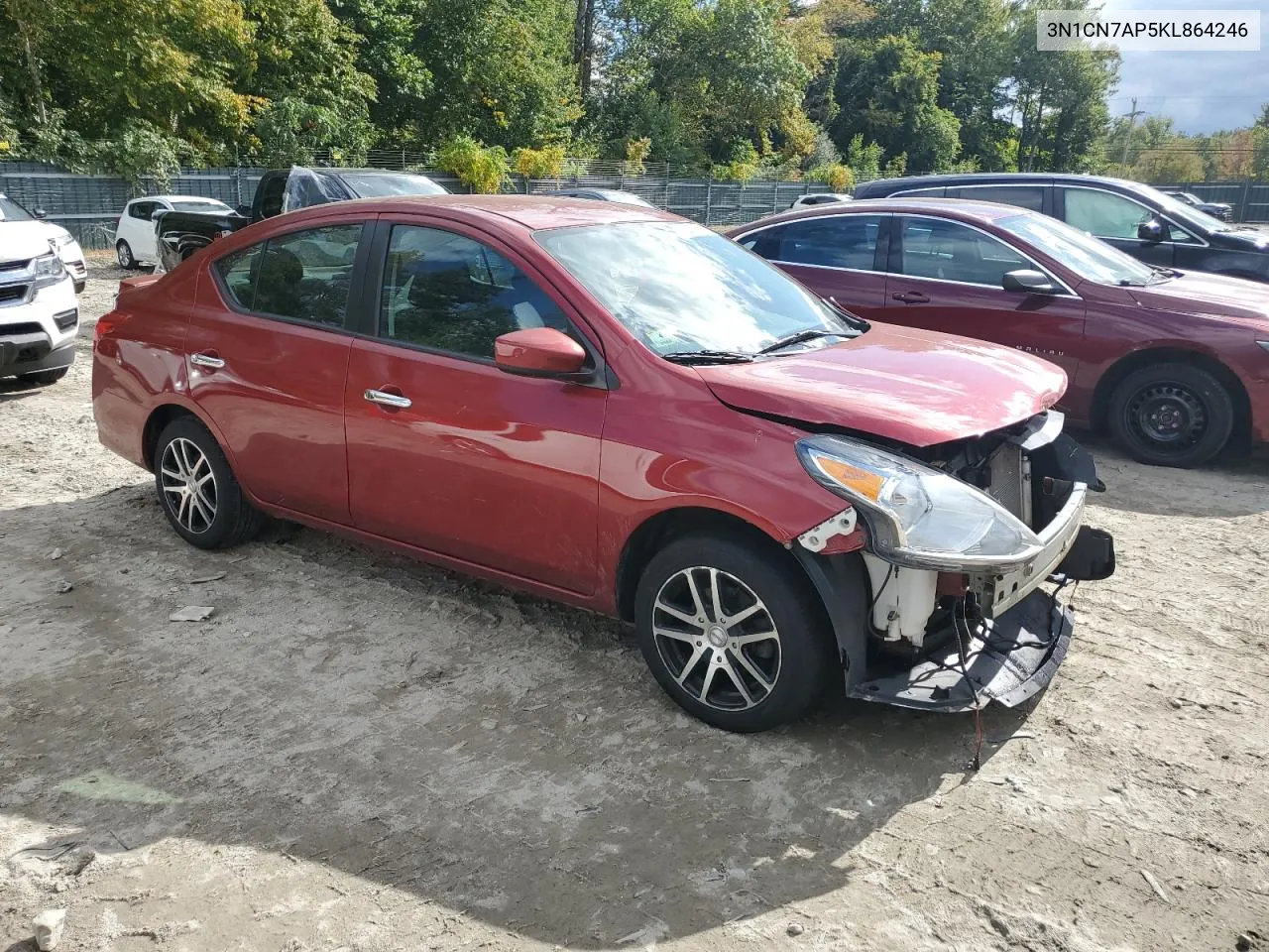 2019 Nissan Versa S VIN: 3N1CN7AP5KL864246 Lot: 72861504