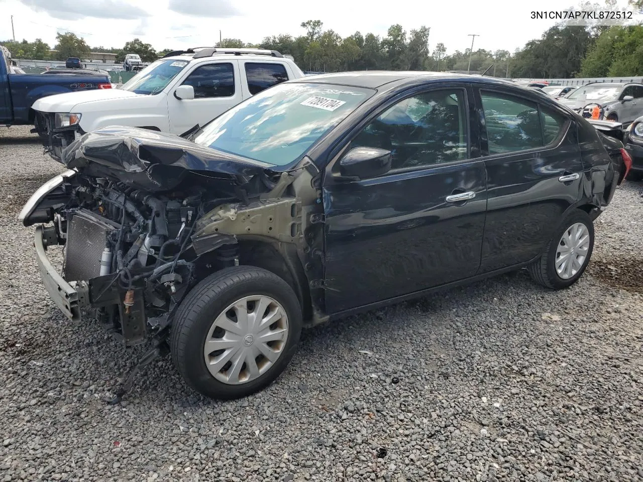 2019 Nissan Versa S VIN: 3N1CN7AP7KL872512 Lot: 72891704