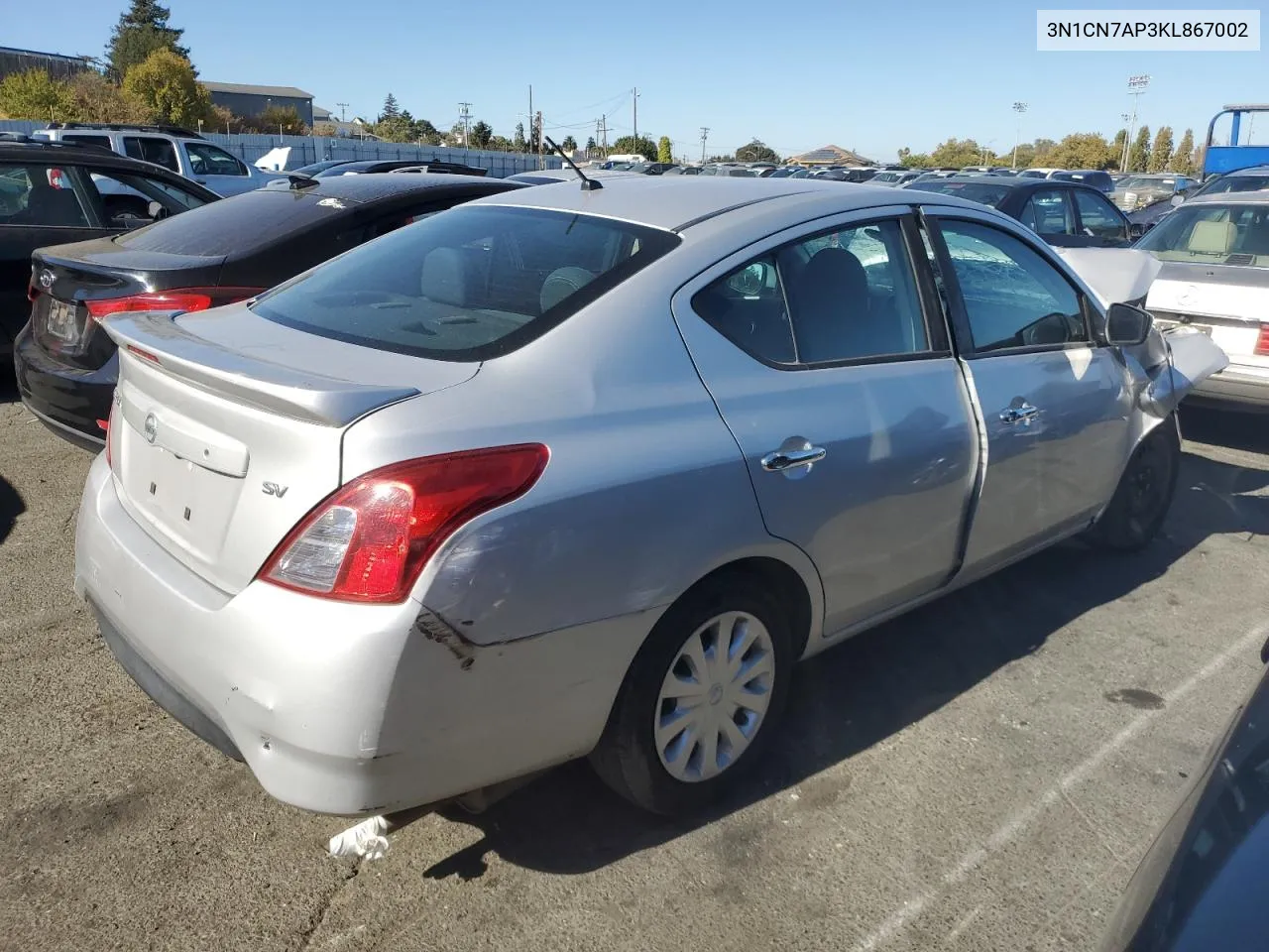 3N1CN7AP3KL867002 2019 Nissan Versa S