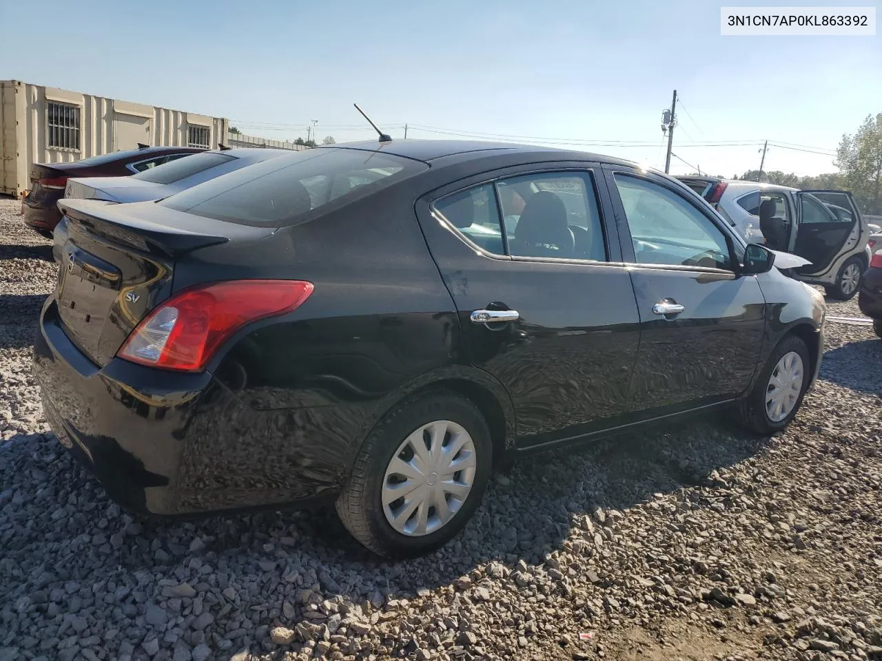 2019 Nissan Versa S VIN: 3N1CN7AP0KL863392 Lot: 74932814