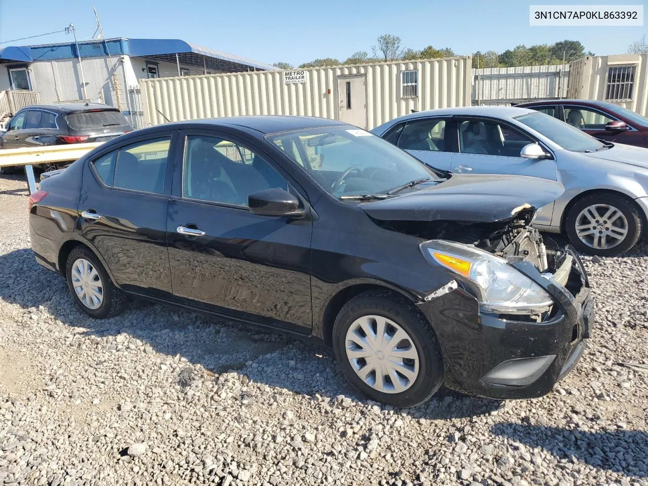 2019 Nissan Versa S VIN: 3N1CN7AP0KL863392 Lot: 74932814