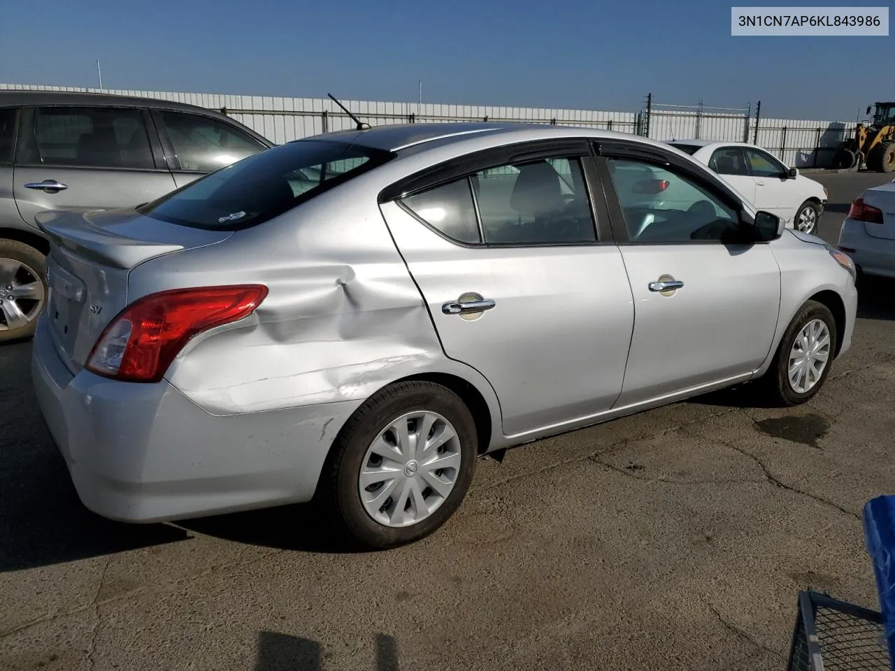 2019 Nissan Versa S VIN: 3N1CN7AP6KL843986 Lot: 75463204