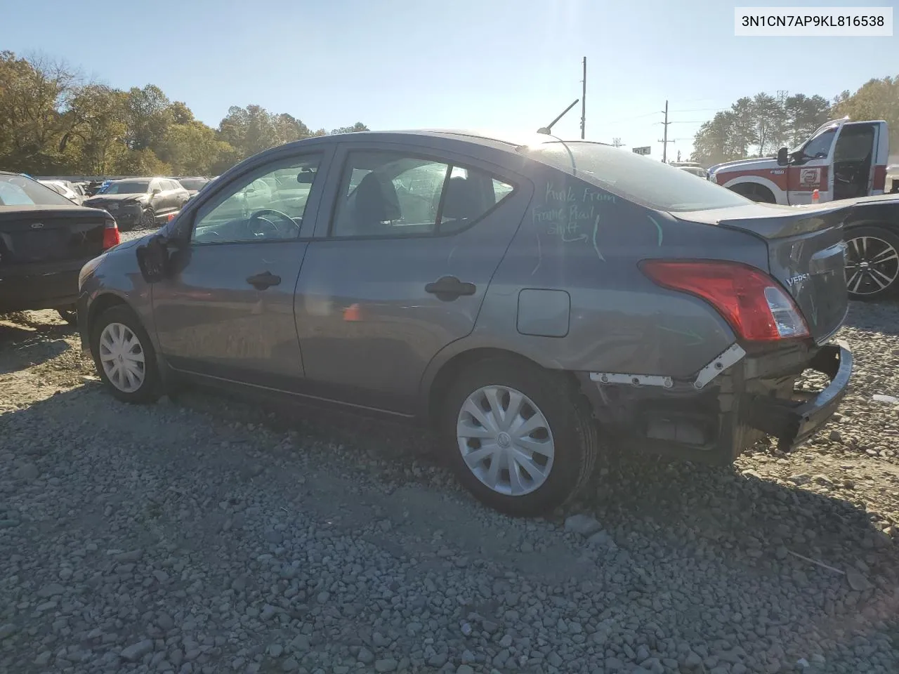 2019 Nissan Versa S VIN: 3N1CN7AP9KL816538 Lot: 76472814