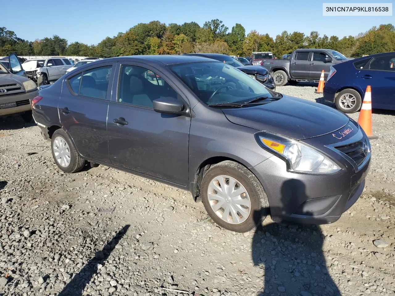 2019 Nissan Versa S VIN: 3N1CN7AP9KL816538 Lot: 76472814