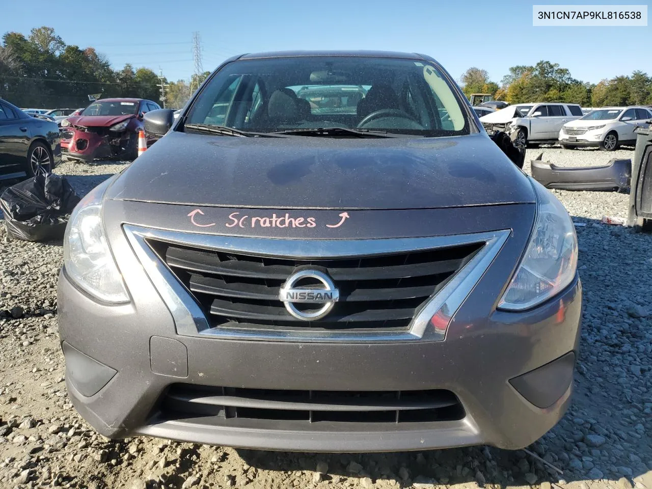 2019 Nissan Versa S VIN: 3N1CN7AP9KL816538 Lot: 76472814