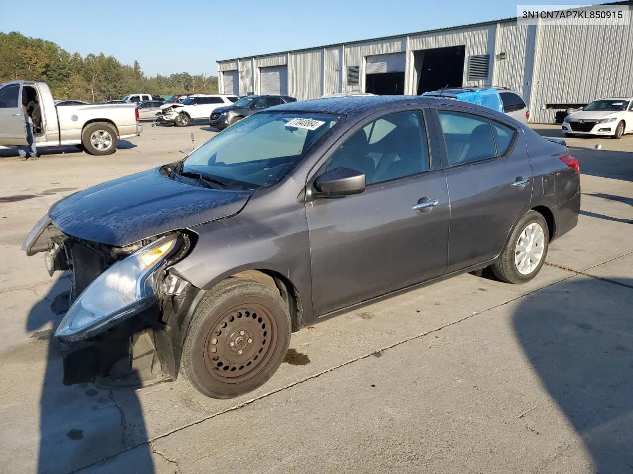 2019 Nissan Versa S VIN: 3N1CN7AP7KL850915 Lot: 77040884