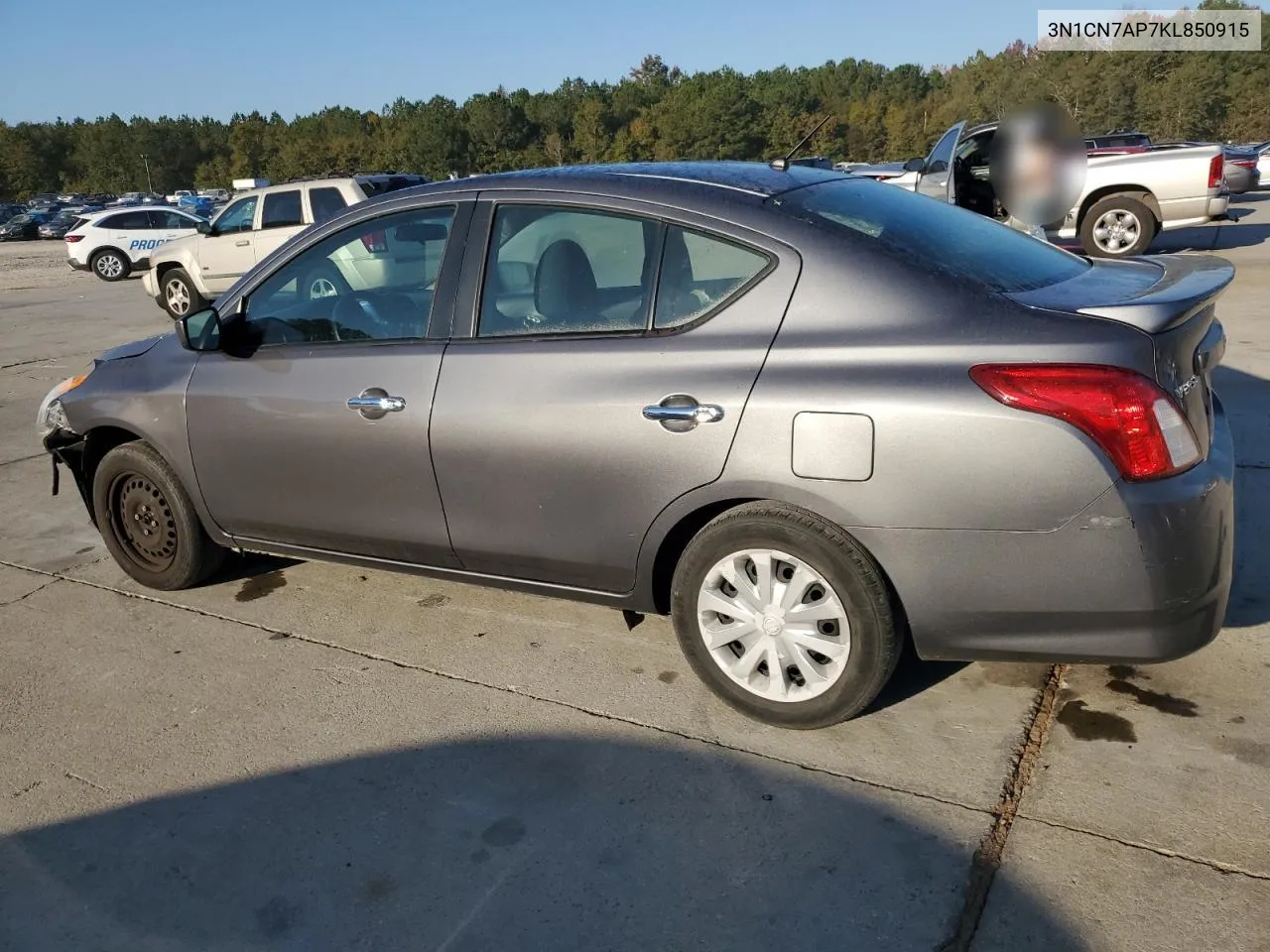 2019 Nissan Versa S VIN: 3N1CN7AP7KL850915 Lot: 77040884