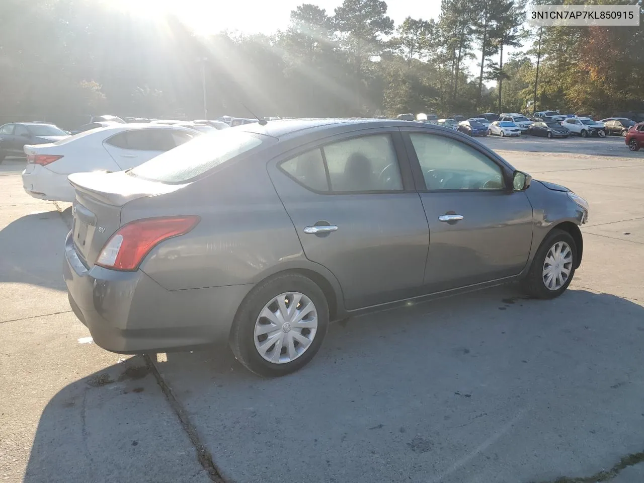 2019 Nissan Versa S VIN: 3N1CN7AP7KL850915 Lot: 77040884