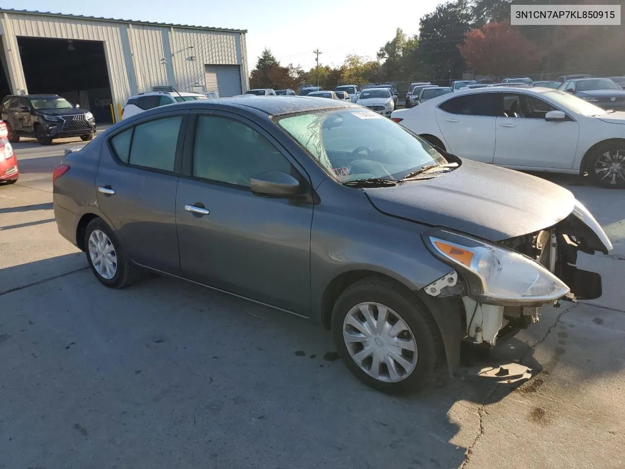 2019 Nissan Versa S VIN: 3N1CN7AP7KL850915 Lot: 77040884