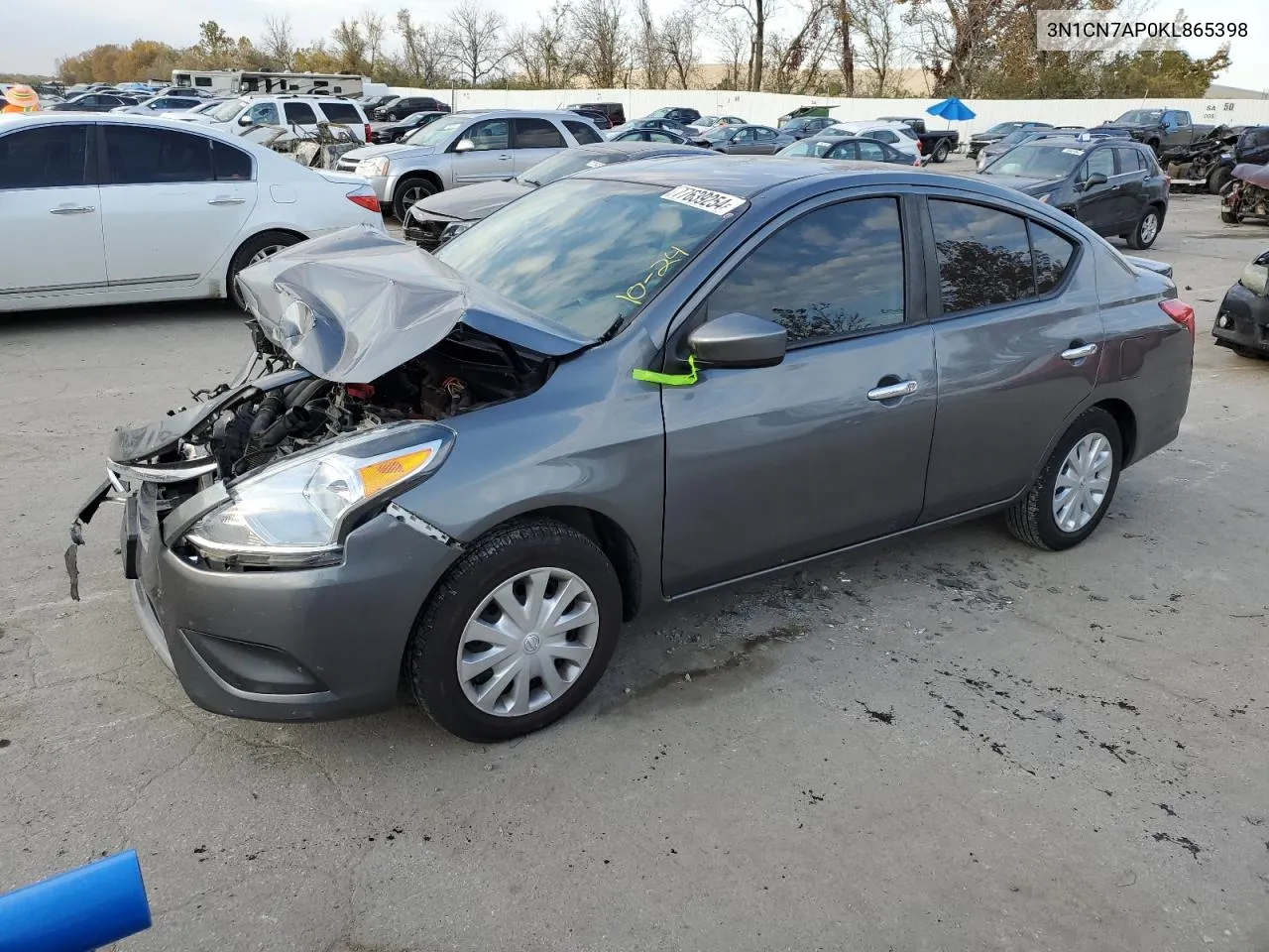 2019 Nissan Versa S VIN: 3N1CN7AP0KL865398 Lot: 77639254