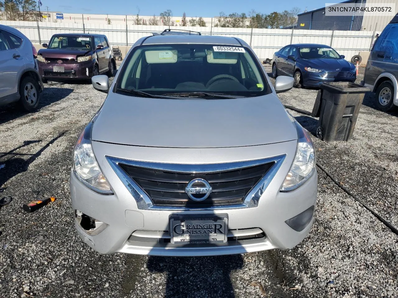 2019 Nissan Versa S VIN: 3N1CN7AP4KL870572 Lot: 80332544