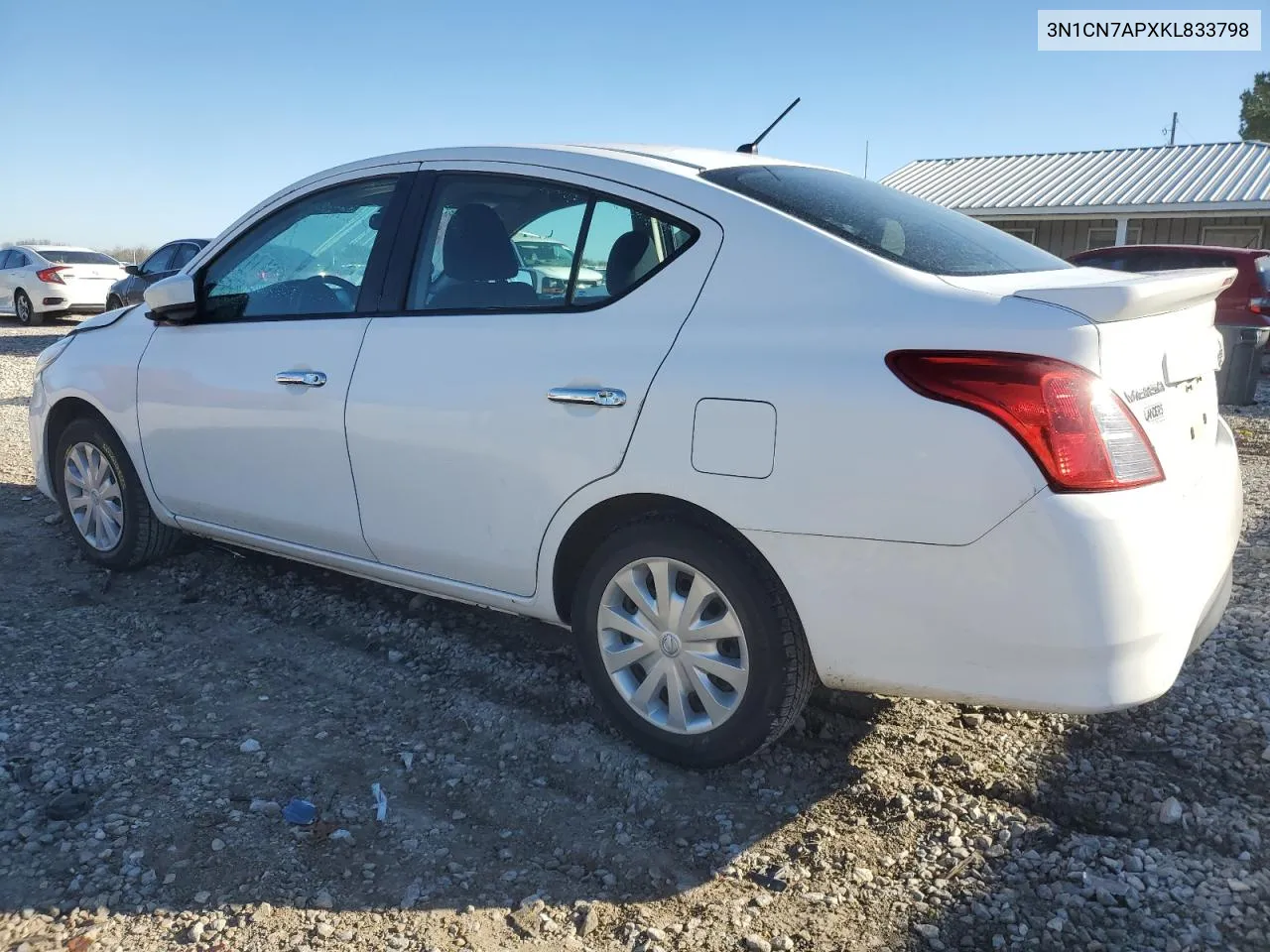 2019 Nissan Versa S VIN: 3N1CN7APXKL833798 Lot: 81099754