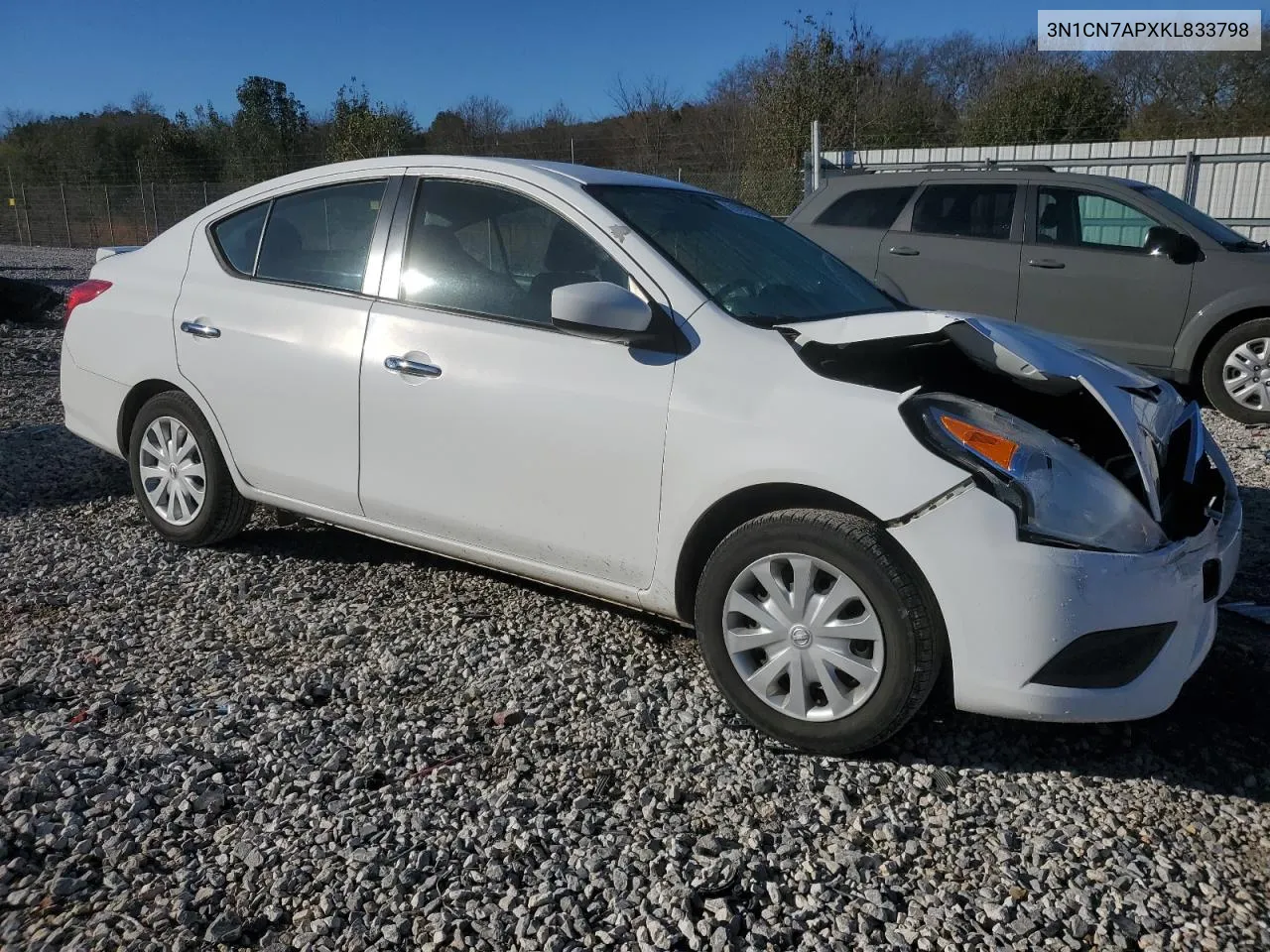 2019 Nissan Versa S VIN: 3N1CN7APXKL833798 Lot: 81099754