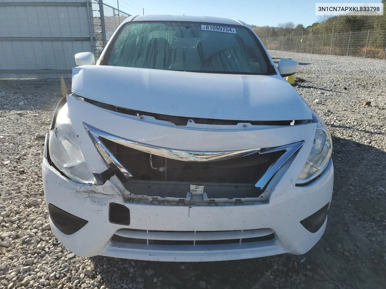 2019 Nissan Versa S VIN: 3N1CN7APXKL833798 Lot: 81099754