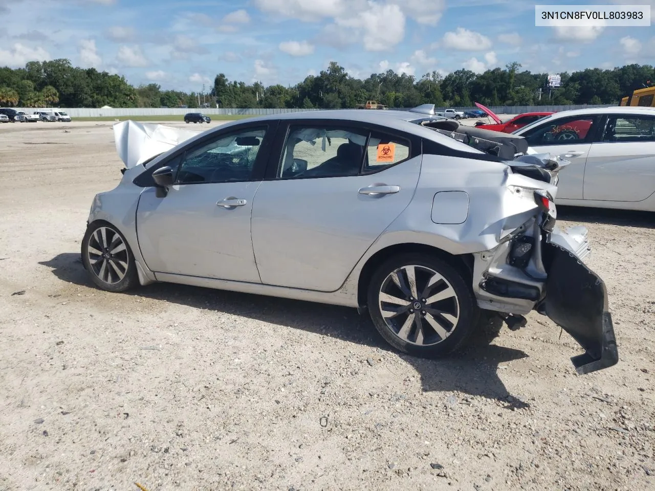 2020 Nissan Versa Sr VIN: 3N1CN8FV0LL803983 Lot: 68792314