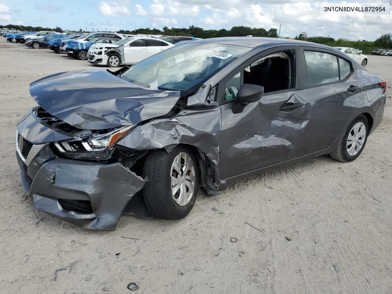 2020 Nissan Versa S VIN: 3N1CN8DV4LL872954 Lot: 72973304