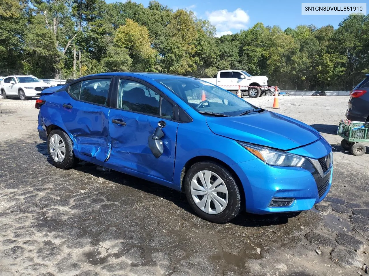 2020 Nissan Versa S VIN: 3N1CN8DV0LL851910 Lot: 76002674