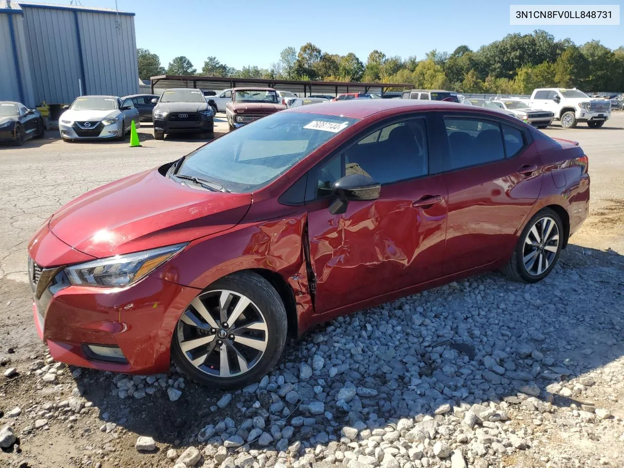 2020 Nissan Versa Sr VIN: 3N1CN8FV0LL848731 Lot: 76087144