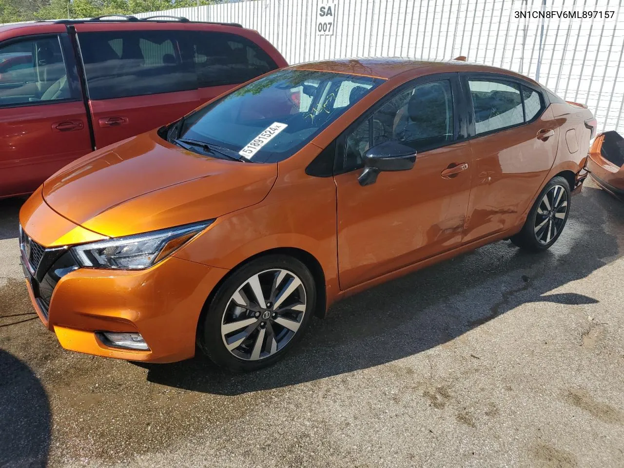 2021 Nissan Versa Sr VIN: 3N1CN8FV6ML897157 Lot: 51891524