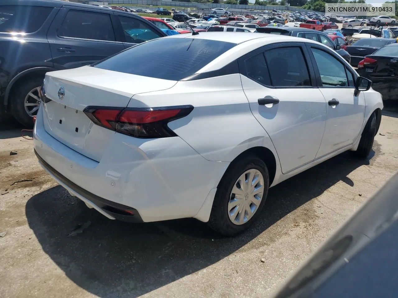 2021 Nissan Versa S VIN: 3N1CN8DV1ML910433 Lot: 59112764