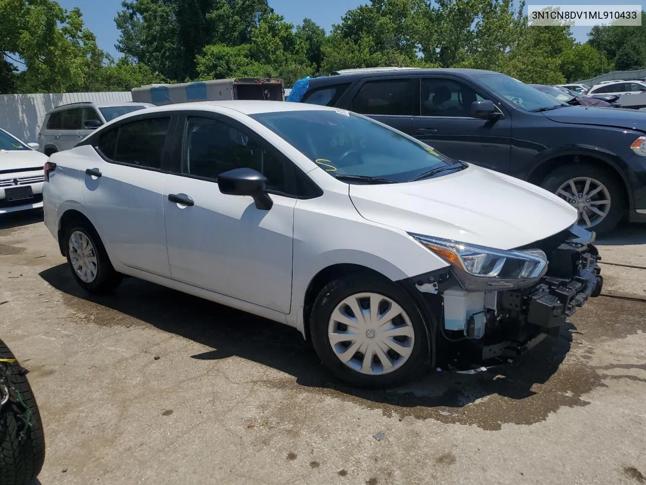 2021 Nissan Versa S VIN: 3N1CN8DV1ML910433 Lot: 59112764