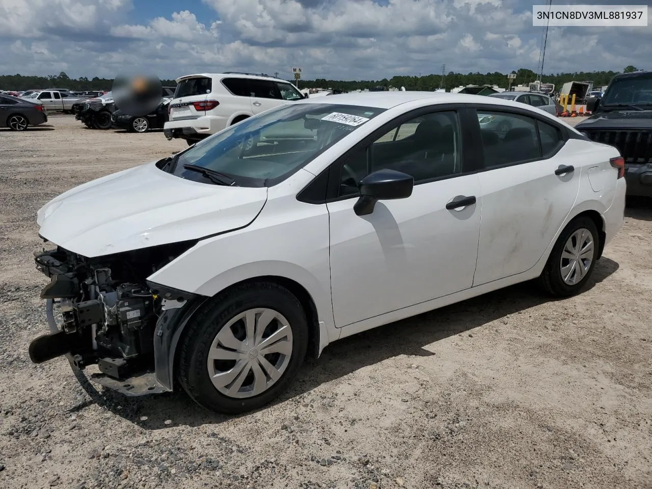 2021 Nissan Versa S VIN: 3N1CN8DV3ML881937 Lot: 60159264