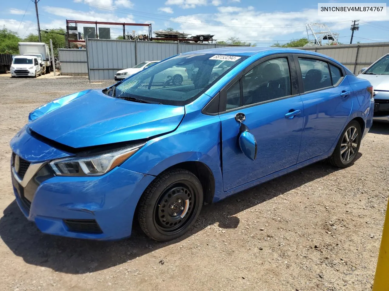 2021 Nissan Versa Sv VIN: 3N1CN8EV4ML874767 Lot: 68153294